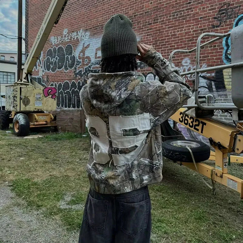 New street hoodies in Europe and America 2025 hip-hop casual Harajuku Y2K zipper sweatshirt American Gothic style