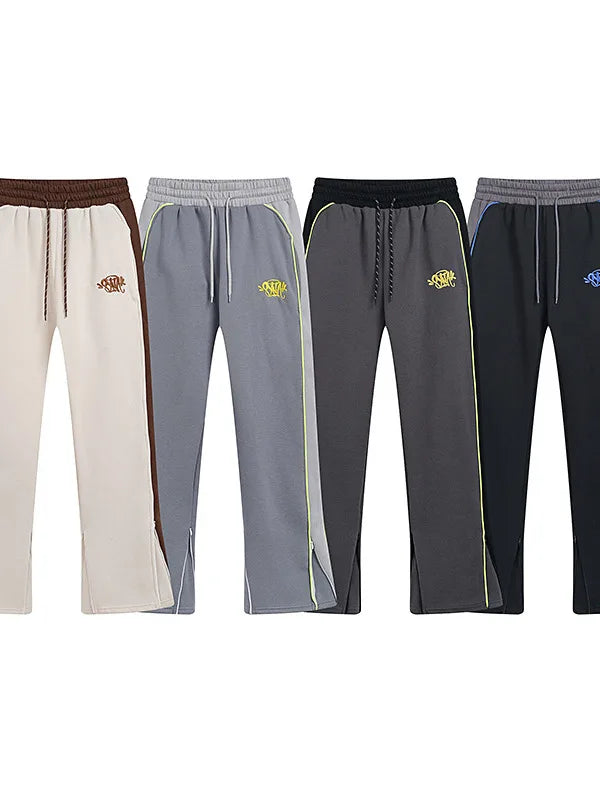 Trendy Embroidered Fce Hoodie Sweatirt Casual Set for Men And Women High Street Sle Long Pants orts Ensemble