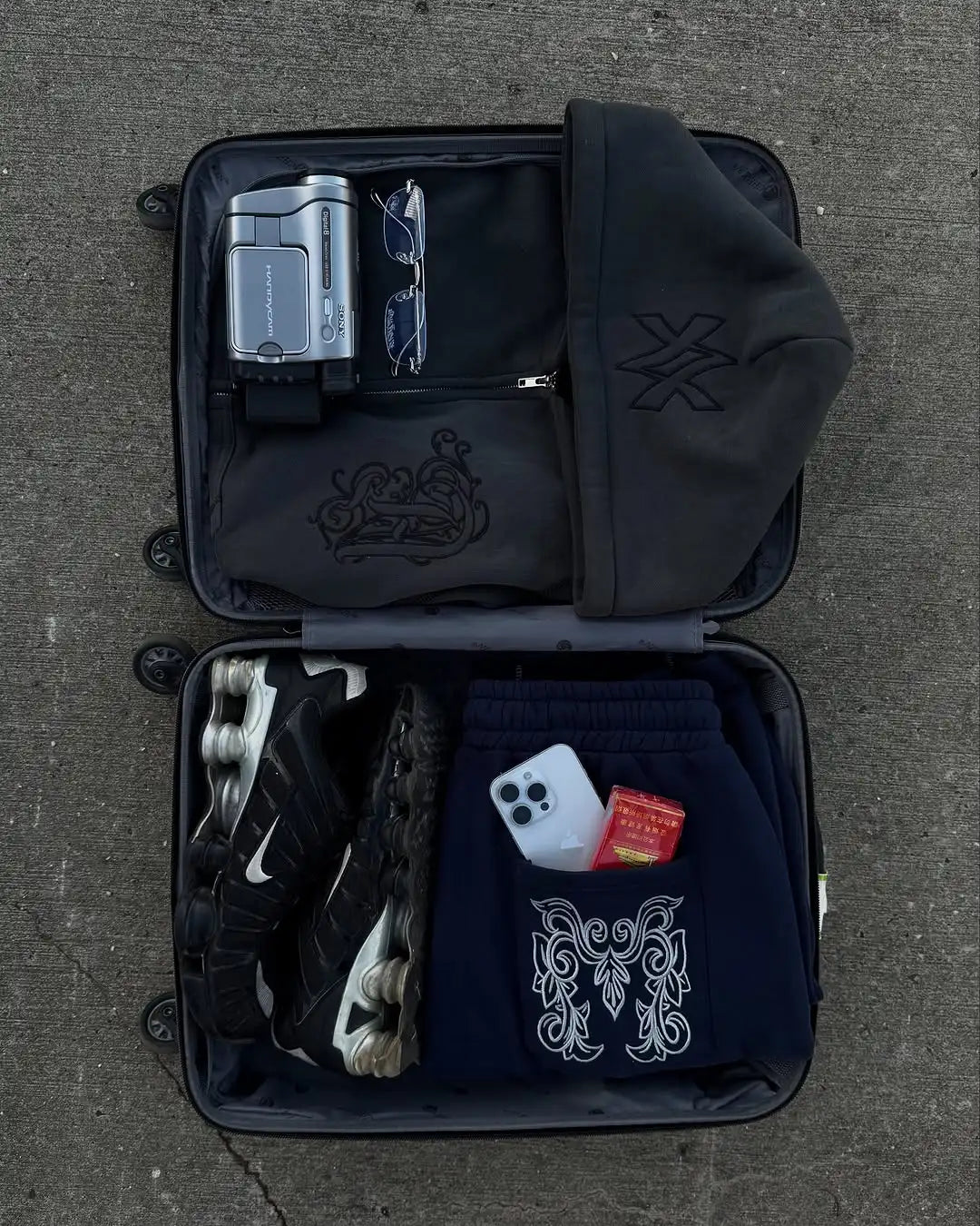 American Retro Casual Y2k Zip Up Hoodies Sweatpants Two-piece Suits Men Clothing Streetwear Gothic Joggers Couples Sweatshirts