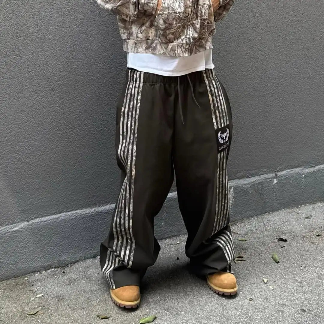 New retro men jogging pants embroidered embroidered sweatpants ins gothic hip-hop streetwear casual loose sagging pants