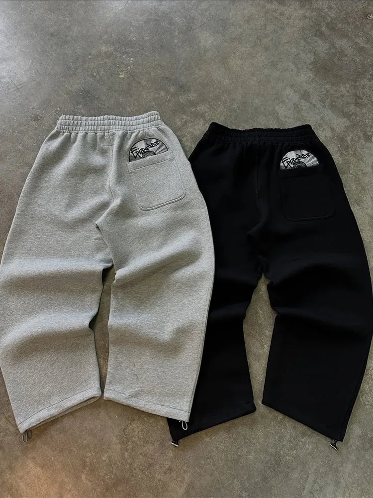 Conjunto Streetwear Masculino Y2K 2025 - Hoodie Harajuku Bordado