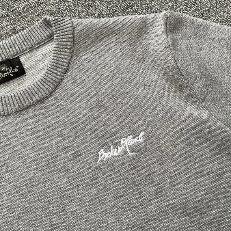 American Street Planet Embroidered Sweater Jacquard Logo Unisex Couple Crewneck Knitwear