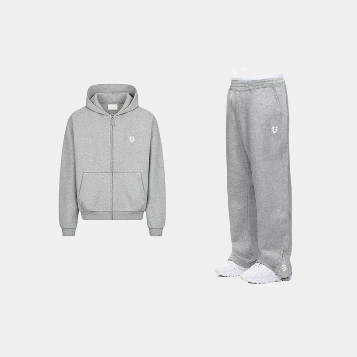 American Retro Casual Y2k Zip Up Hoodies Sweatpants Two-piece Suits Men Clothing Streetwear Gothic Joggers Couples Sweatshirts